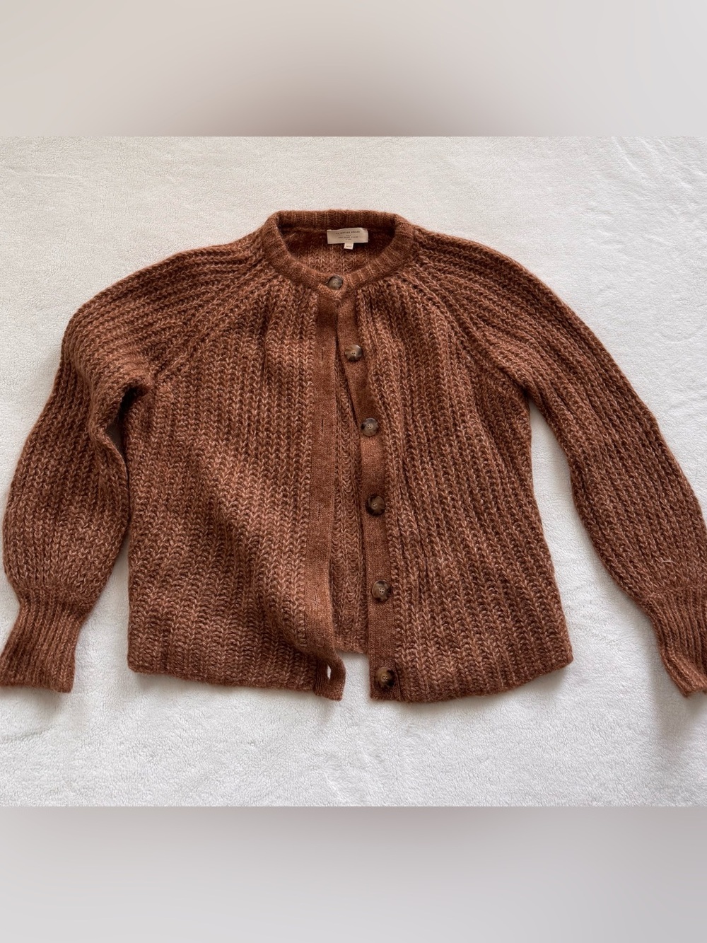 Sézane Emile Cardigan in Mottled Camel, Size XXS (Fits Size S)